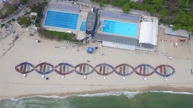 Медицински Университет Варна МУ – Варна записа световен рекорд в книгата на  Гинес, събирайки 4000 човека в най-голямата ДНК верига, съставена от хора